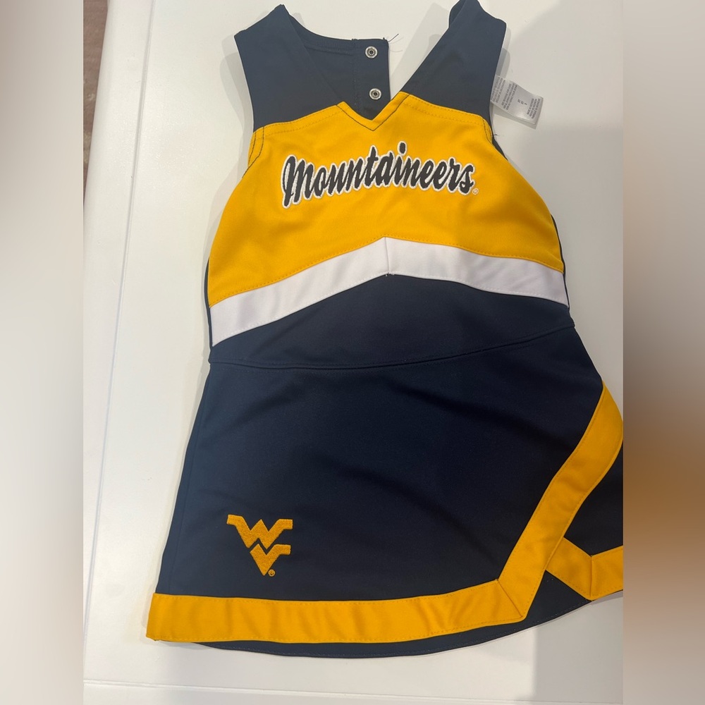 Toddler West Virginia mountaineer cheerleading uniform